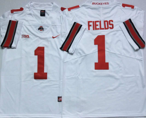 Ohio State 1 Justin Fields Limited College Football Jersey White