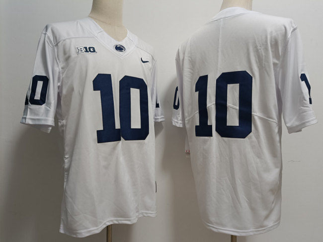 Penn State Nittany Lions 10 Nicholas Singleton Football Jersey White