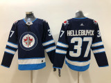Adidas Classic Winnipeg Jets 37 Connor Hellebuyck Ice Hockey Jersey Blue