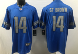 Detroit Lions 14 Amon-Ra St. Brown Football Jersey Legend Blue