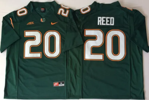 Miami Hurricanes 20 Ed Reed College Football Jersey Green