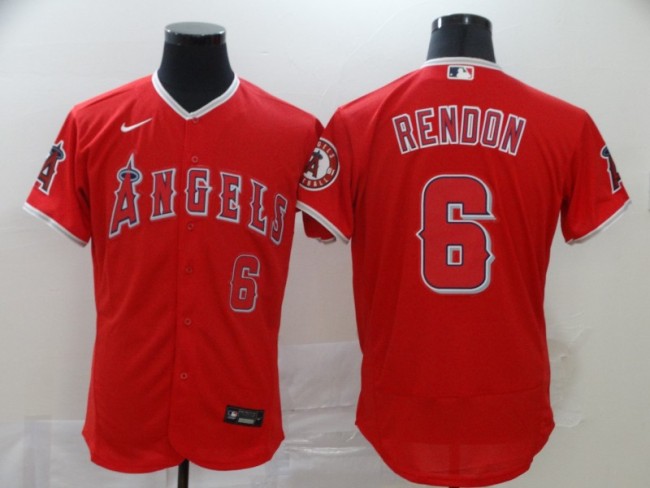 Nike Los Angeles Angeles 6 Anthony Rendon Flexbase Baseball Jersey Red Fan