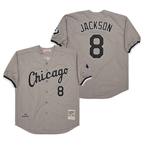 Chicago White Sox 8 Bo Jackson Baseball Jersey Gray Retro