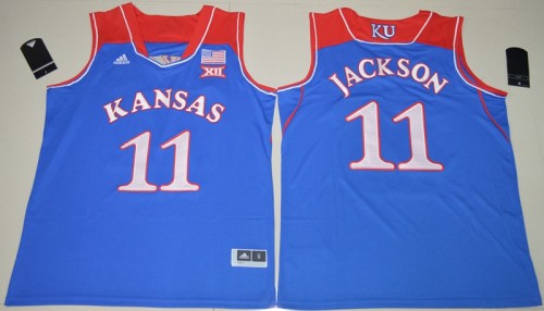 Kansas Jayhawks 11 Josh Jackson College Basketball Jersey Blue