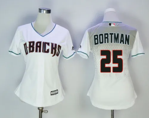 Custom Women Arizona Diamondbacks 25 BORTMAN  Baseball Jersey White