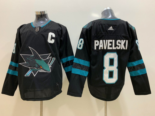 Adidas Classic San Jose Sharks 8 Joe Pavelski Ice Hockey Jersey Black