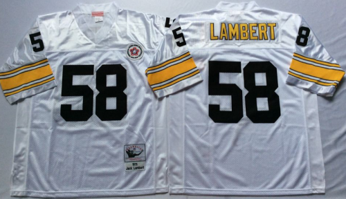 Pittsburgh Steelers 58 Jack Lambert Football Jersey White Retro