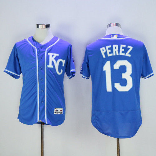 Kansas City Royals 13 Salvador Perez Flexbase Baseball Jersey Blue