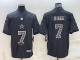 Dallas Cowboys  7 Trevon Diggs Football Jersey Black Reflector