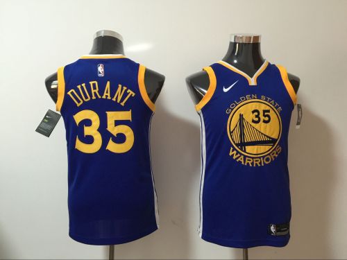 Nike Golden State Warrior 35 Kevin Durant Basketball Jersey Blue Fan Edition