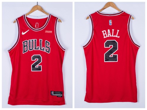 Nike Chicago Bulls 2 Lonzo Ball Basketball Jersey Red 75th Anniversary Edition