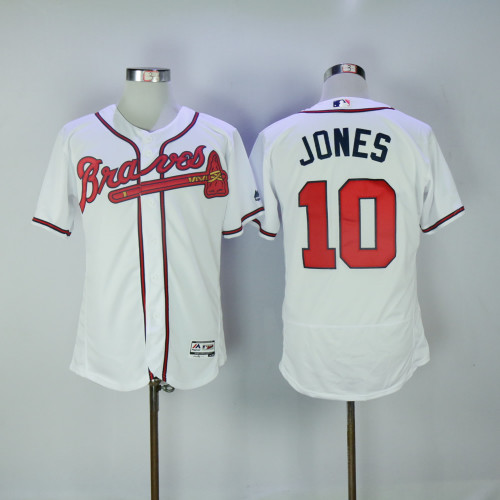 Atlanta Braves 10 Chipper Jones Flexbase Baseball Jersey White