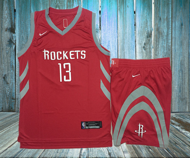Nike Houston Rockets 13 James Harden Basketball Jersey Red suit