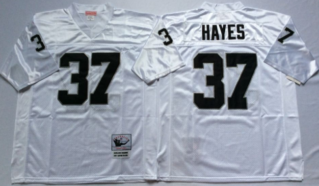 Oakland Raiders 37 Lester Hayes Football Jersey White Retro