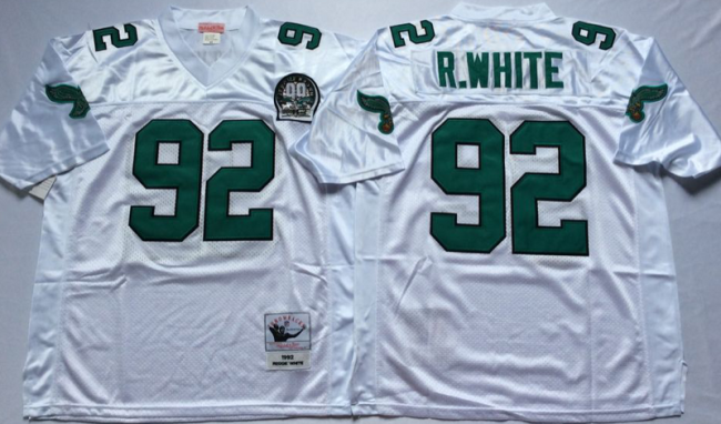 Philadelphia Eagles 92 Reggie White Football Jersey White Retro