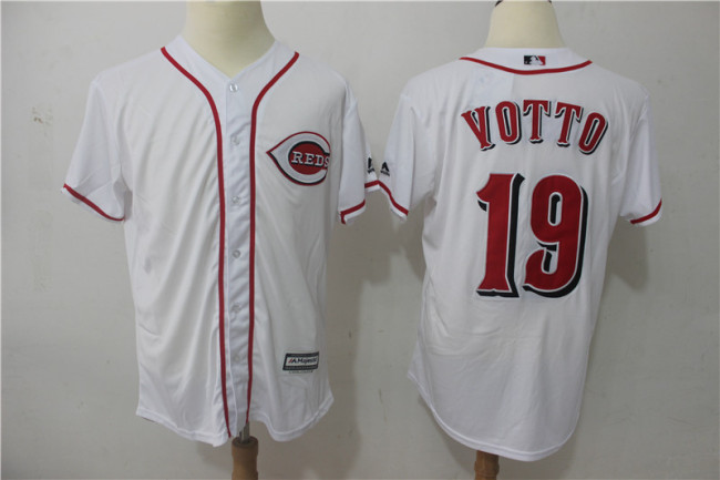 Cincinnati Reds 19 Joey Votto Baseball Jersey White Fans