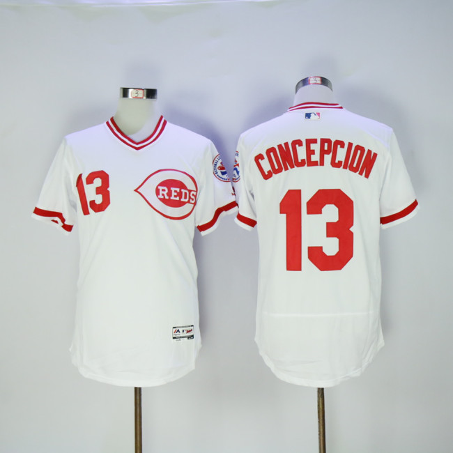 Cincinnati Reds 13 Dave Concepcion Flexbase Baseball Jersey White