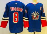 Adidas New York Rangers 8 Jacob Trouba Ice Hockey Jersey Blue