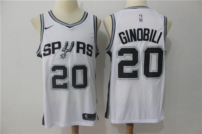 Nike San Antonio Spurs 20 Manu Ginobili Basketball Jersey White Fan Edition