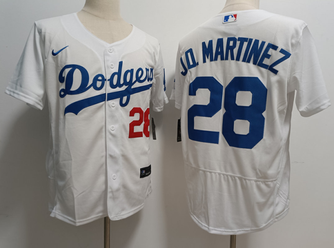 Nike Los Angeles Dodgers 28 J.D. Martinez Flexbase Baseball Jersey White