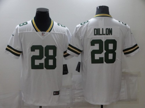 Green Bay Packers 28 AJ Dillon Football Jersey Legend White