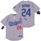 Nike Los Angeles Dodgers 24  Kobe Bryant  Baseball Jersey Gray Fan