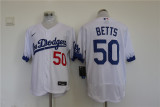 Nike Los Angeles Dodgers 50 Mookie Betts Flexbase Baseball Jersey  White City Edition
