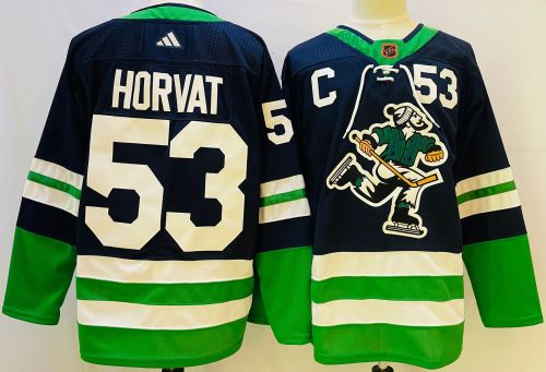 Adidas Vancouver Canucks 53 Bo Horvat Ice Hockey Jersey Blue