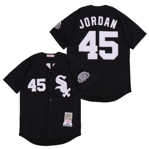 Chicago White Sox 45 Michael Jordan Baseball Jersey Black Retro