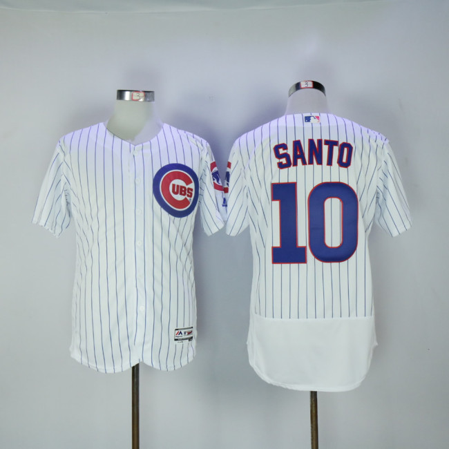 Chicago Cubs 10 Ron Santo Flexbase Baseball Jersey White