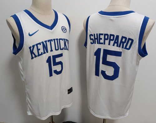 Kentucky Wildcats 15 Reed Sheppard College Basketball Jersey White