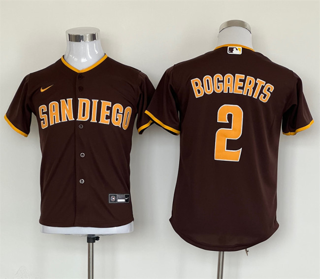 Youth Nike San Diego Padres 2 Xander Bogaerts Baseball Jersey Brown