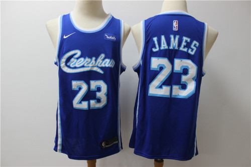Nike Los Angeles Lakers 23 LeBron James Basketball Jersey Blue Retro