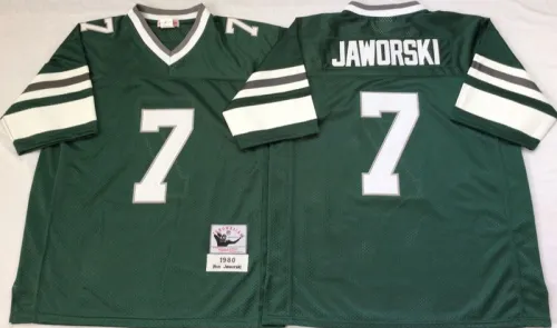 Philadelphia Eagles 7 Ron Jaworski Football Jersey Green Retro