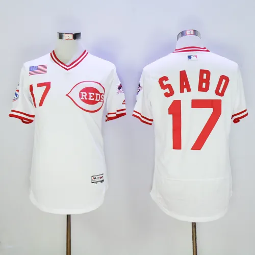 Cincinnati Reds 17 Chris Sabo Flexbase Baseball Jersey White