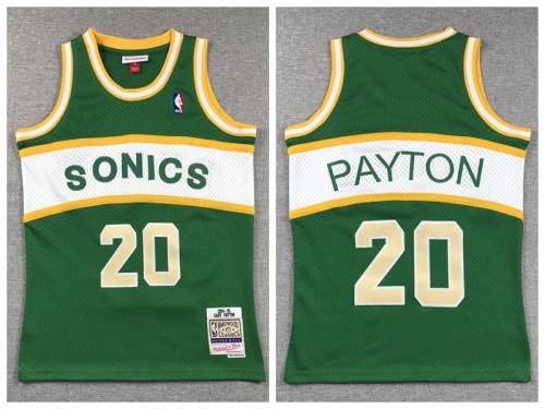 Youth Seattle Super Sonics 20 Gary Payton Basketball Jersey Green Retro