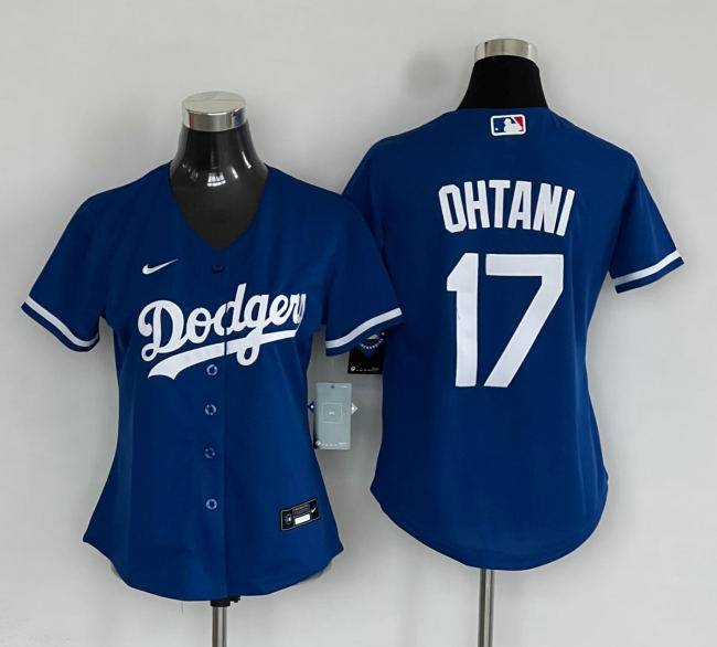 Women Nike Los Angeles Dodgers 17 Shohei Ohtani Baseball Jersey Blue
