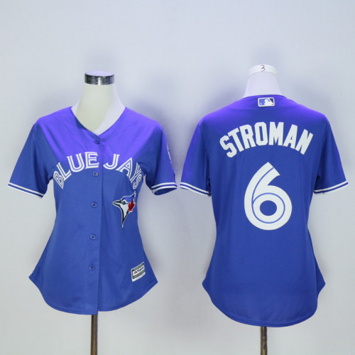 Women Toronto Blue Jays 6 Marcus Stroman Baseball Jersey Blue