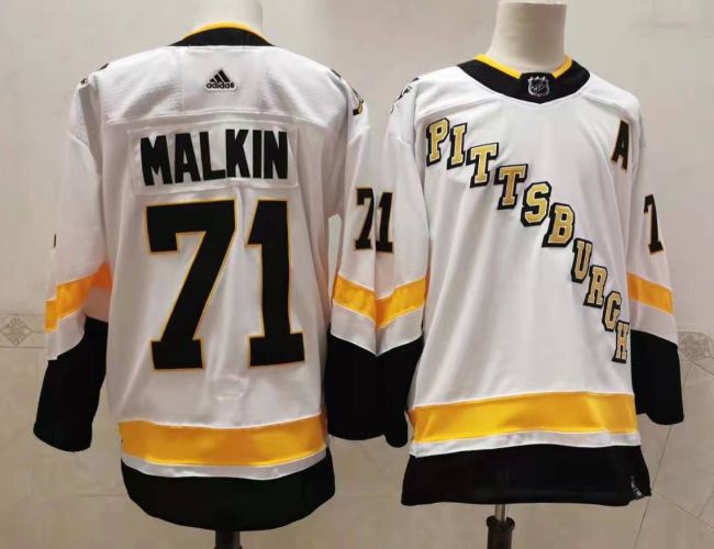 Adidas Pittsburgh Penguins 71 Evgeni Malkin Ice Hockey Jersey White