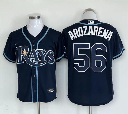 Nike Tampa Bay Rays 56 Randy Arozarena Baseball Jersey Navy Blue