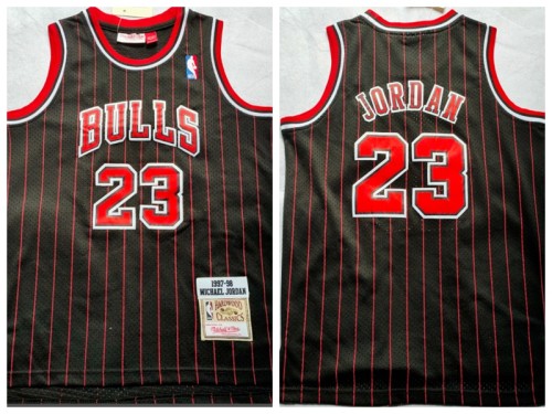 Youth Chicago Bulls 23 Michael Jordan Basketball Jersey Black Retro