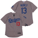 Nike Los Angeles Angeles 13 Max Muncy Flexbase Baseball Jersey Gray