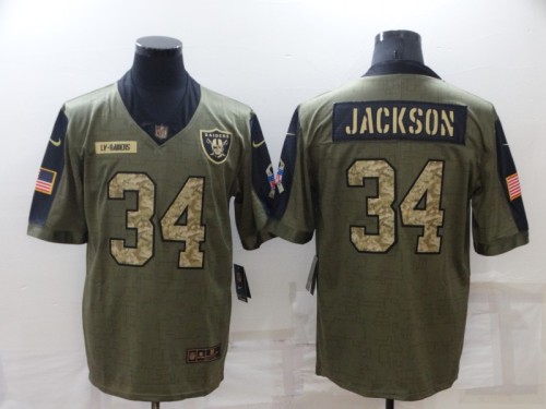 Oakland Raiders 34 Bo Jackson Football Jersey New salute Camo