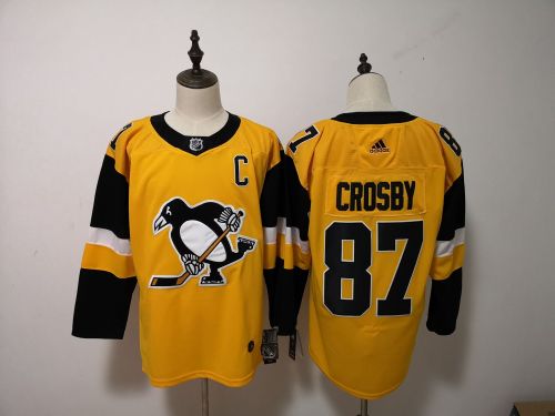 Adidas Classic Pittsburgh Penguins 87 Sidney Crosby Ice Hockey Jersey Yellow