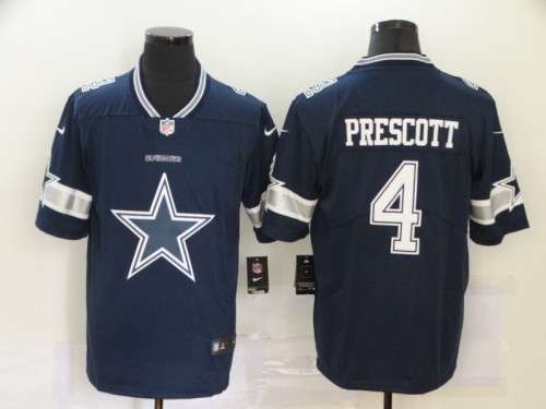 Dallas Cowboys 4 Dak Prescott Football Jersey Legend Navy Blue Team logo fashion