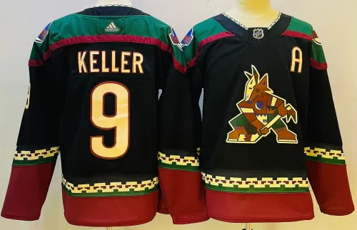 Adidas Arizona Coyotes 9 Clayton Keller Ice Hockey Jersey Black