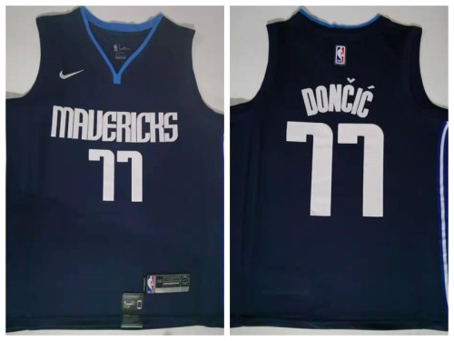 Nike Dallas Mavericks 77 Luka Doncic Basketball Jersey Navy Blue