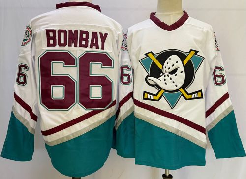 Anaheim Ducks 66 Gordon Bombay Ice Hockey Jersey WHITE