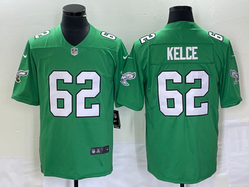 Philadelphia Eagles 62 Jason Kelce Football Jersey Legend Green Retro