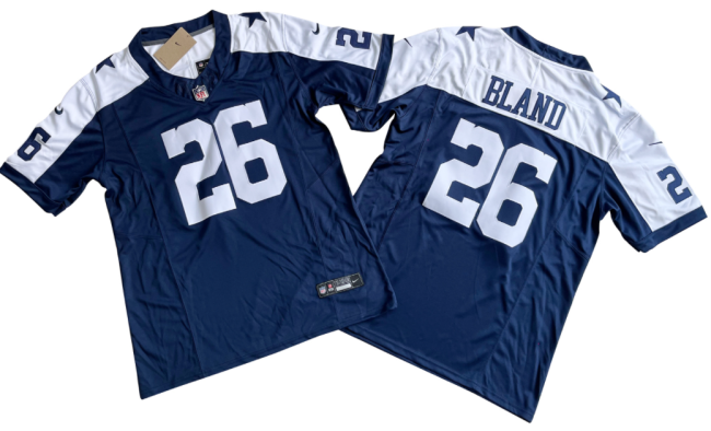 Dallas Cowboys 26 DaRon Bland Football Jersey Navy Blue Three Dynasties